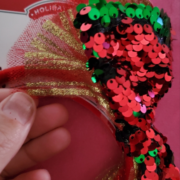 ‼️3/$25‼️ Glitz & Sequins Holiday Headband with Tulle NWT - Picture 3 of 10